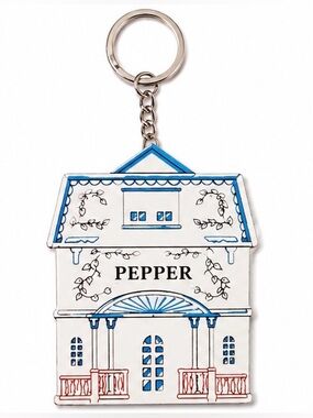 2/$25 Lenox Spice Village Inspired Pepper House Keychain with Key Ring